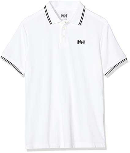 Helly Hansen męska koszulka polo w kolorze białym, szybkoschnąca, klasyczna letnia koszulka polo dla mężczyzn, szybkoschnąca tkanina, biały