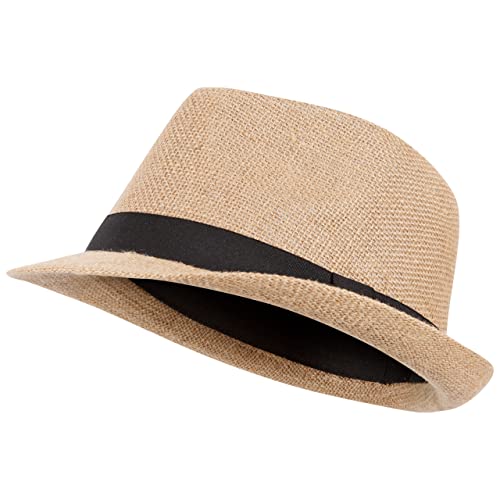 Trespass Fedora, naturalna, czapka ze wstążką detal dla dorosłych Unisex, beżowy