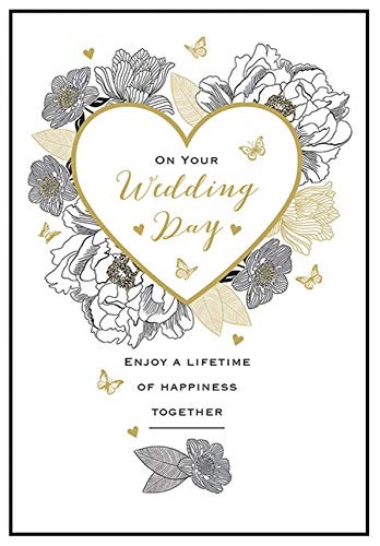 Piccadilly Greetings Nowoczesna karta ślubna ślub - 18 x 12 cm - pozdrowienia Piccadilly A11725