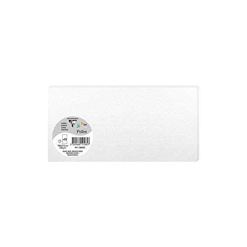 Clairefontaine 11585 °C PACK 25 kart pyłki 10,6 x 21,3 cm 210 G/M biały opalizujący 11585C