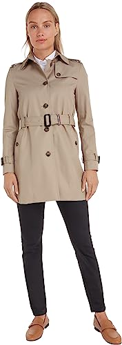 Tommy Hilfiger Panie HERITAGE SINGLE BREASTED TRENCH Płaszcz, Beżowy, S