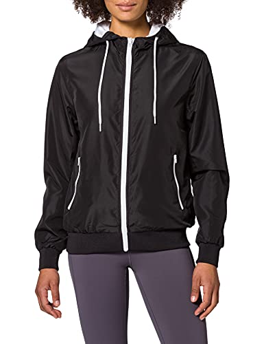 Build Your Brand Damska kurtka damska Recycled Windrunner, czarny/biały, XS