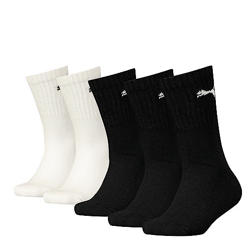 Puma Uniseks Sport Kids' Socks Skarpety Dziecięce, Czarny/Biały, 35-38, 5 Sztuk