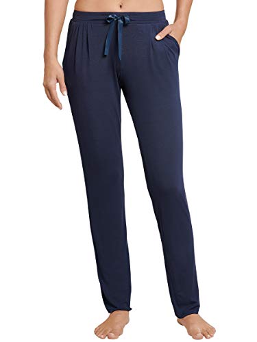 Schiesser Damskie spodnie z dżerseju Mix & Relax długie nogawki piżamowe, niebieski (Nachtblau 804), 34 PL