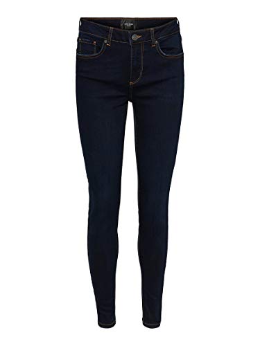 VERO MODA VMLUX dżinsy damskie slim fit, normalna talia, niebieski (Dark Blue Denim), S / 34L