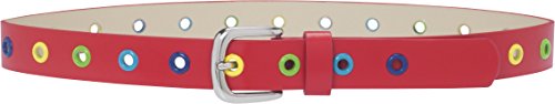 Playshoes Unisex z kolorowymi nitami pasek, Czerwony, 65 cm