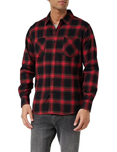 Urban Classics Koszula męska na co dzień, Wielobarwny (czarny/czerwony 02374), XXL
