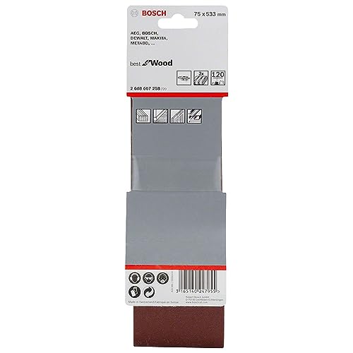 Bosch Professional Taśma szlifierska rozmiar 75x533 mm, P-120 2608607258