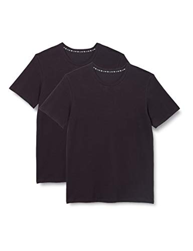 LVB Męski T-shirt z bawełny ekologicznej Girocollo in Cotone Biologico Certificato (Pacco Da 2) (2 sztuki), czarny, 8