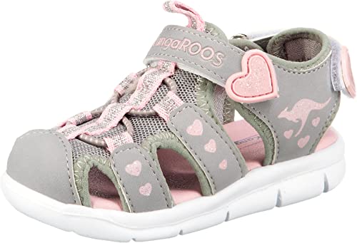 KangaROOS Dziecięce sandały K-Mini uniseks, Vapor Grey English Rose Glitter 2109, 25 EU