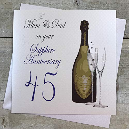 WHITE COTTON CARDS White Cotton Cards A45M 'To My Mum and Dad On Your Sapphire Anniversary 45' ręcznie robiona kartka na 45-tą rocznicę A45M