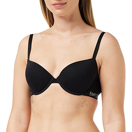 Emporio Armani Damski biustonosz push-up Iconic Cotton, czarny, 70C