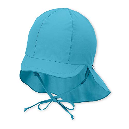 Sterntaler Unisex czapka z daszkiem z ochroną karku i tasiemkami do wiązania, turkusowy (turkusowy 435), XXL
