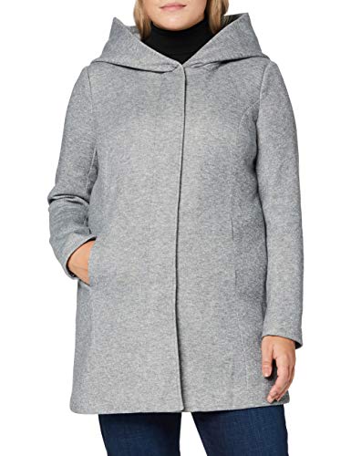 Only Carmakoma Damski płaszcz CARSEDONA Coat OTW NOOS płaszcz, jasnoszary melanż, L-50/52, jasnoszary melanżowy