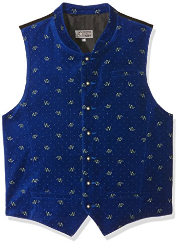 Gol Chłopięca kamizelka do garnituru, do stroju ludowego, aksamitna kamizelka Aop, Niebieski (niebieski 1), 176