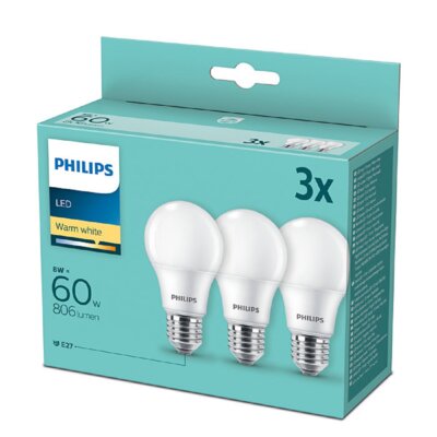 Philips Żarówka LED 929002306203 8W E27 3 szt.) 929002306203