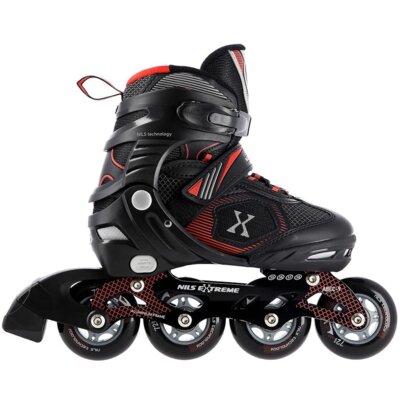 Nils Extreme NA9080 CZARNO/CZERWONE ROZM M (35-38) ŁYŻWOROLKI EXTREME