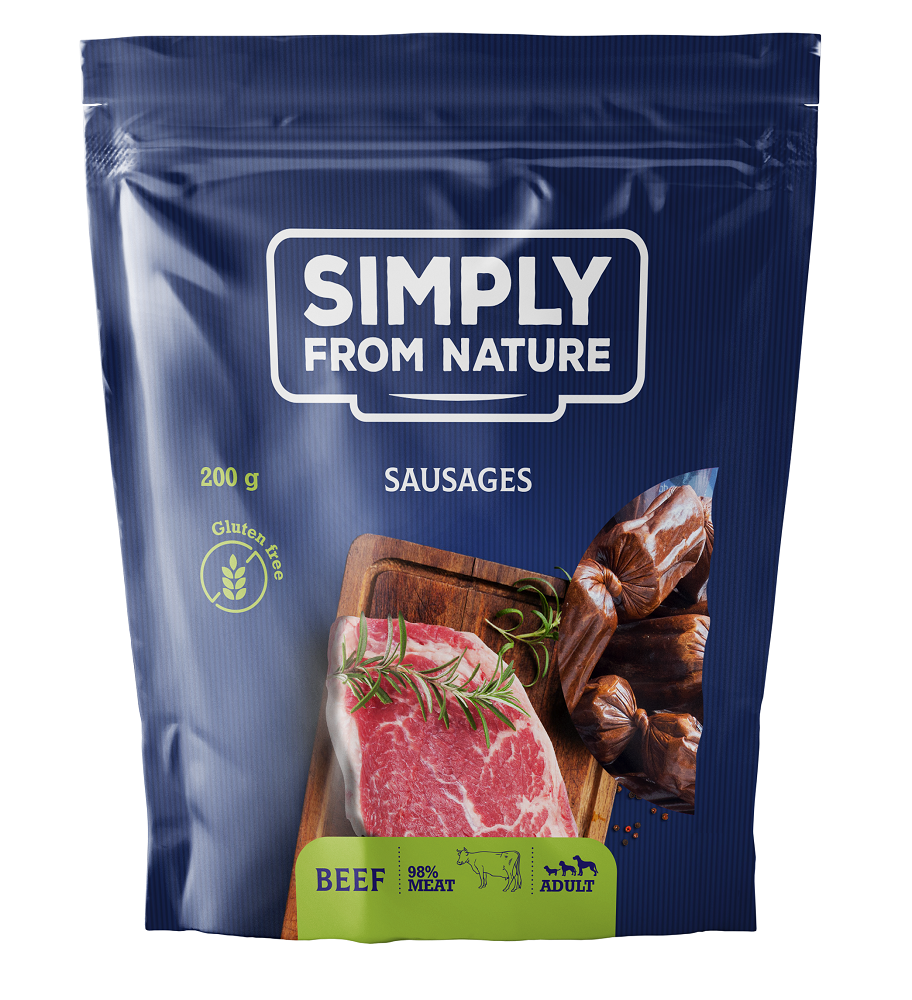 SIMPLY FROM NATURE Naturalne kiełbaski z wołowiną 200 g