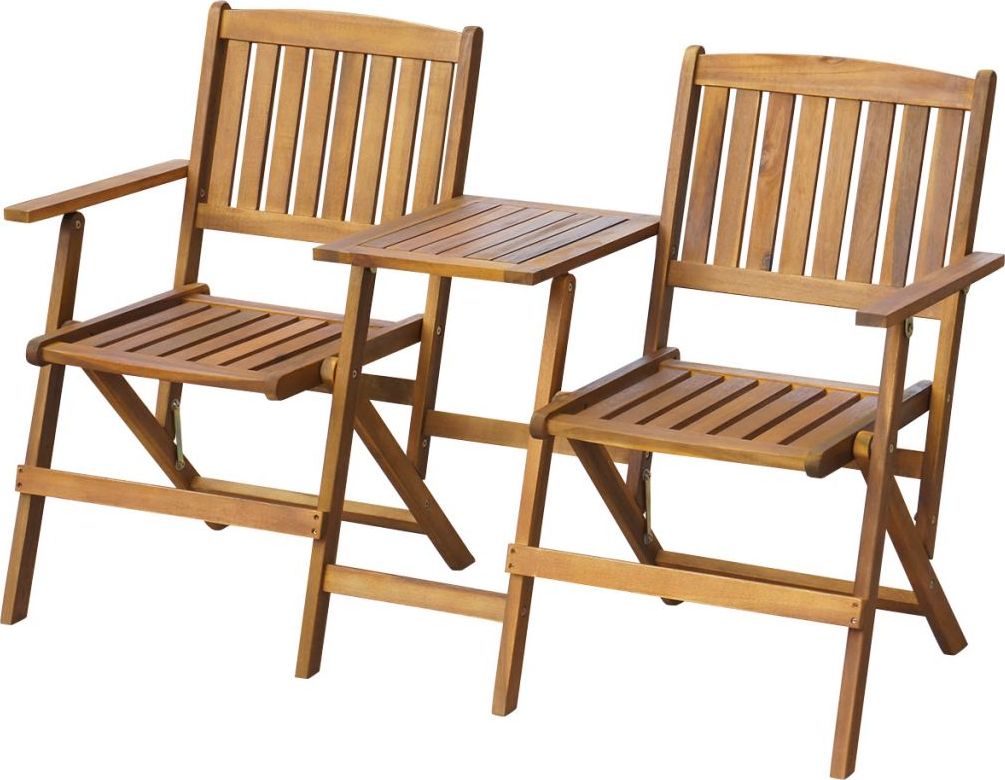 Elior drewniana ławka ogrodowa Lango, brązowa 4071