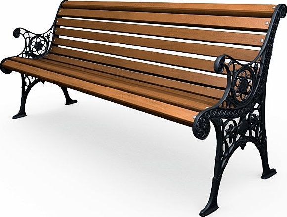 Elior Żeliwna ławka parkowa z ornamentem