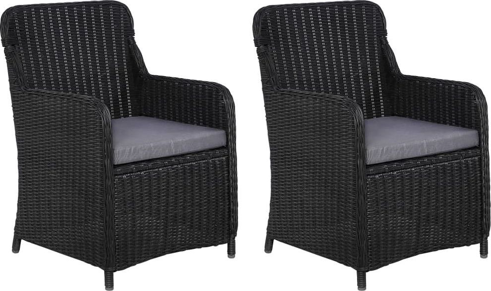 Elior fotele polirattanowe ogrodowe Grafton 2 sztuki, czarne 5455