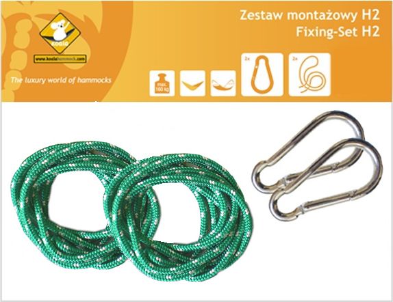Koala Zestaw montażowy H2_2 do hamaków, zielony koala/zh2_2