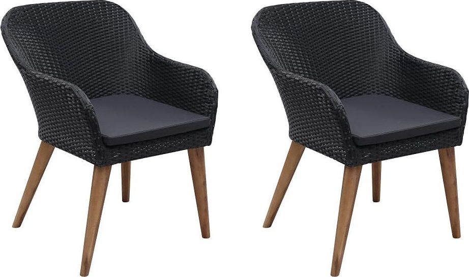 Elior zestaw krzeseł ogrodowych Fring, czarny 5458