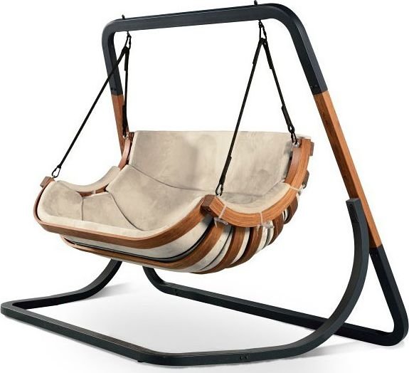 Elior Podwójny beżowy fotel wiszący do ogrodu - Pasos 4X