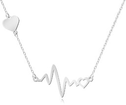 Srebrny Naszyjnik 925 Celebrytka Linia Życia Puls Grawer