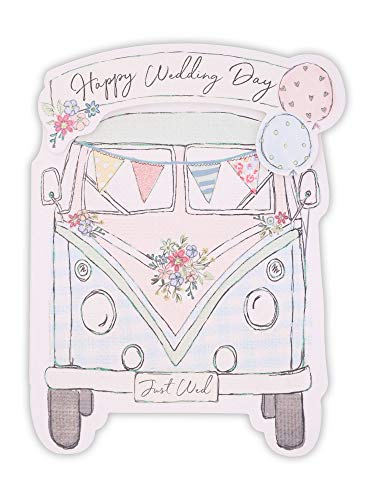 Clintons Clintons: Retro furgonetka z chorągiewką karta ślubna 149 x 195 mm 1163403