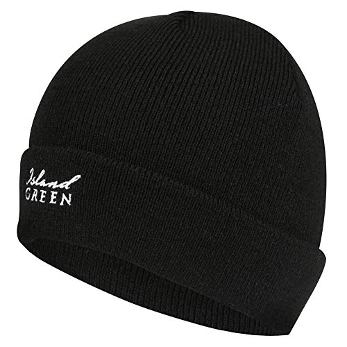 Island Green Island Green Męska podszewka zimowa ciepła czapka golfowa czapka beanie czapka beanie Czarny Jeden rozmiar IGHAT2025
