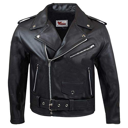 German Wear Rockabilly skórzana kurtka motocyklowa, czarna, czarny GW411J Black Schwarz 58