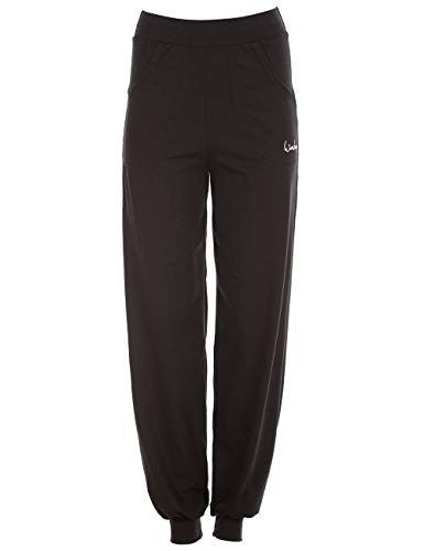 WINSHAPE Wh12 damskie spodnie treningowe z przewiewnymi nogawkami czarny X-L