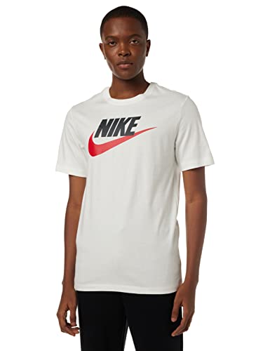 Nike Męski T-shirt M Nsw Tee Icon Futura biały biały/czarny/(University Red) S