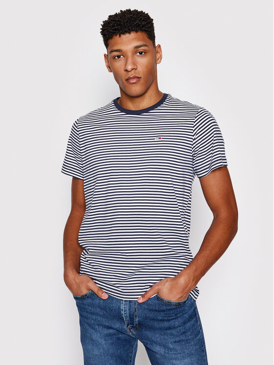 Tommy Jeans T-Shirt Tjm Tommy Classic Stripe Tee DM0DM05515 Granatowy Regular Fit