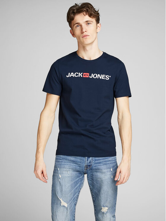 Jones Jack T-Shirt Corp Logo 12137126 Granatowy Slim Fit