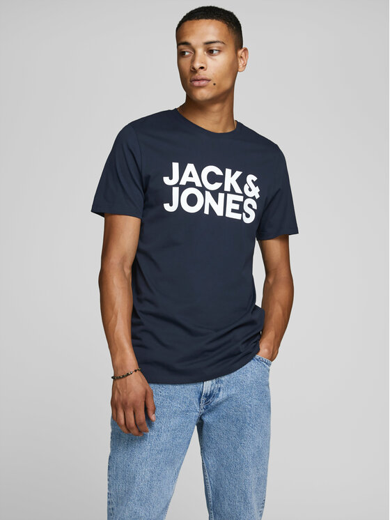 Jones Jack T-Shirt Corp 12151955 Granatowy Slim Fit