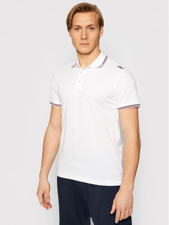 CMP Polo 39D8367 Biały Regular Fit