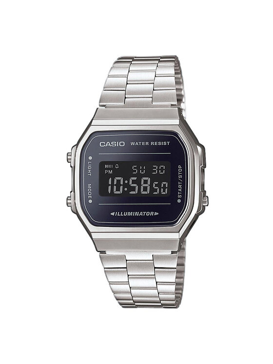 Casio A168WEM -1EF Retro Vintage Mirror - stalowy / srebrny czarny