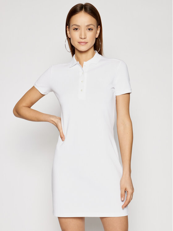 Lacoste Sukienka codzienna EF5473 Biały Slim Fit