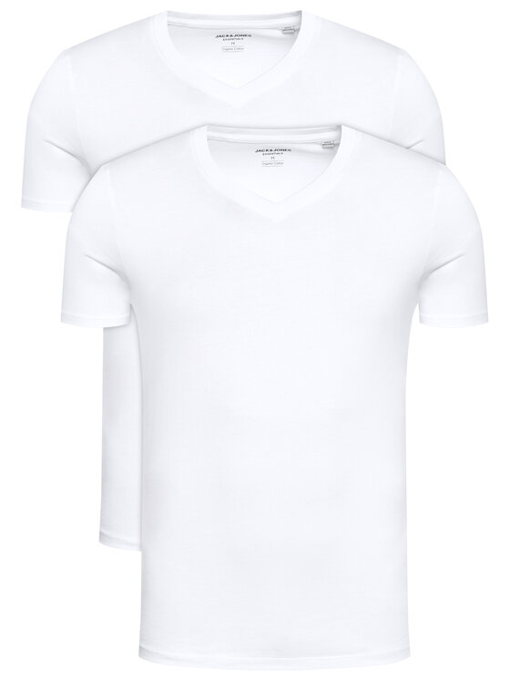 Jones Jack Komplet 2 t-shirtów Basic 12133914 Biały Comfort Fit