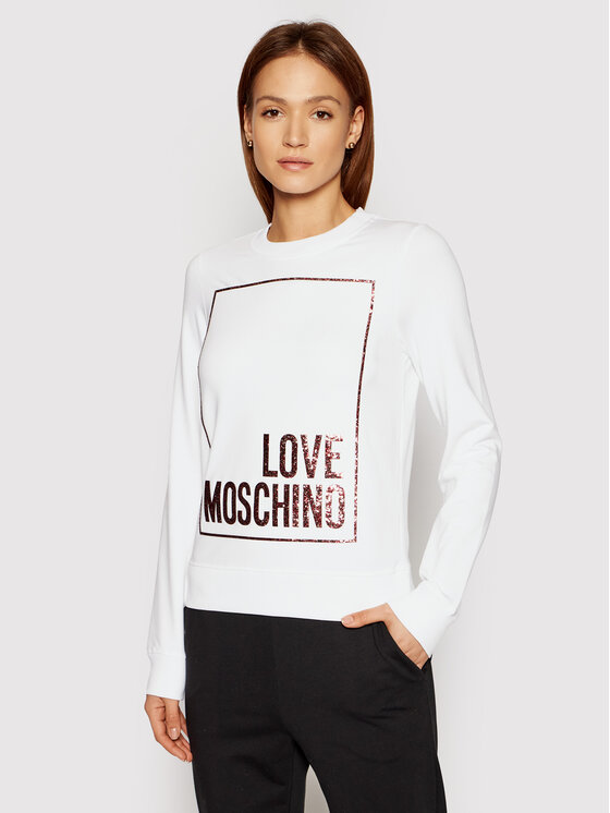 Love Moschino Bluza W630220E 2180 Biały Regular Fit