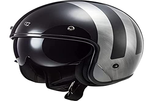 Kaski motocyklowe LS2 OF601 BOB LINES czarne dżinsy, czarny/szary, M