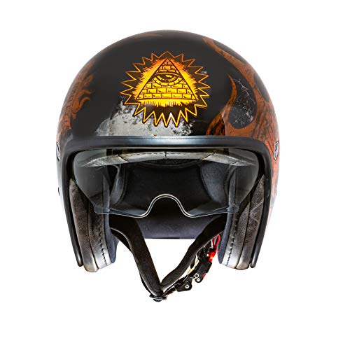 PREMIER HELMET VINTAGE BD ORANGE CHROME, CZARNY/ORANGE CHROM, XS