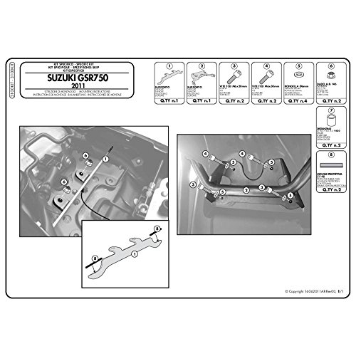 Givi 3100KIT zestaw montażowy do wsporników TE3100, czarny, 40