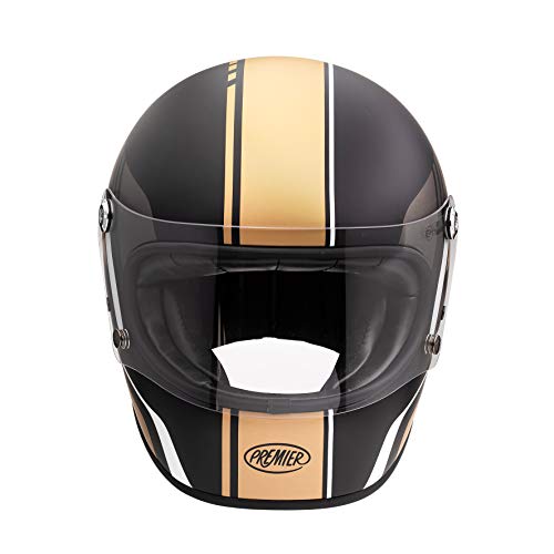 PREMIER KASK TROPHY BL 19 BM, BLACK/GOLD/BIAŁY, S