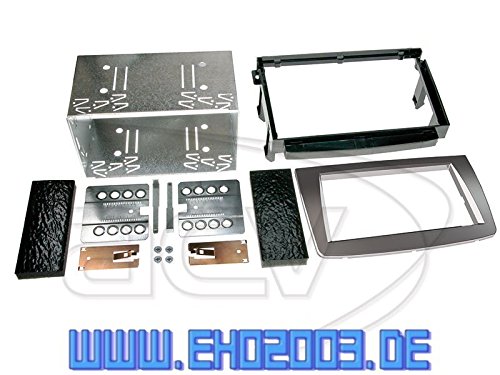 2 DIN zestaw do montażu radia osłona kabel przyłącza radia, adapter antenowy, kompletny zestaw do Alfa Mito 955 08/2008-12/2013 srebrny