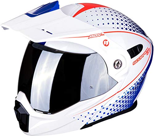 Scorpion Unisex – kask motocyklowy dla dorosłych NC, biały/niebieski/czerwony, S