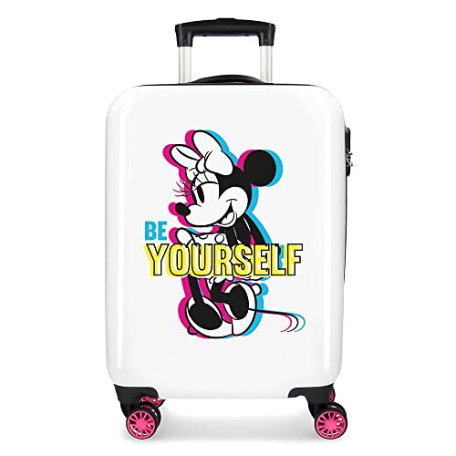 Disney Disney Minnie Be Yourself  walizka kabinowa, biała, 38 x 55 x 20 cm, z twardego tworzywa ABS, zamek szyfrowy, 34 l, 2,6 kg, 4 podwójne kółka, bagaż podręczny