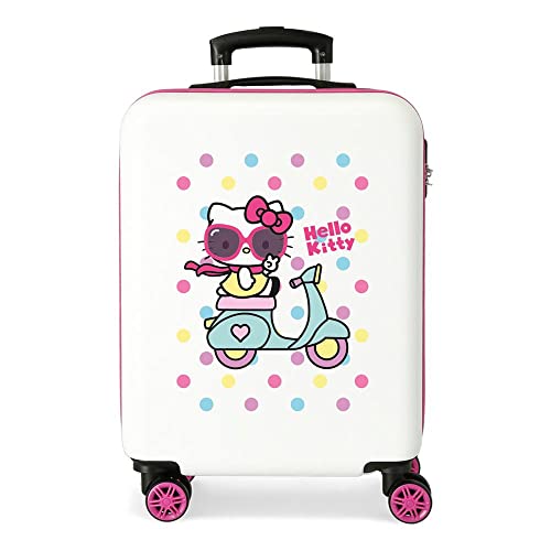 Hello Kitty Dziewczynka, biały, 38x55x20 cm, walizka kabinowa